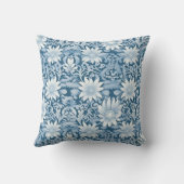 ほこりっぽいエレガント青いヴィンテージの花 クッション (裏面)