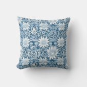 ほこりっぽいエレガント青いヴィンテージの花 クッション (正面)