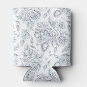 ほこりっぽいエレガント青いヴィンテージバラミスター&ミセス 缶クーラー (裏面)