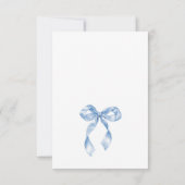 ほこりっぽいエレガント青い手引き弓の結婚音 サンキューカード (裏面)