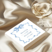 ほこりっぽいエレガント青い手引き弓の結婚音 スタンダードカクテルナプキン