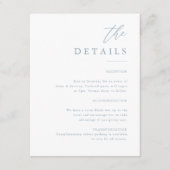 ほこりっぽいエレガント青い書結婚道の詳細 エンクロージャーカード (正面)