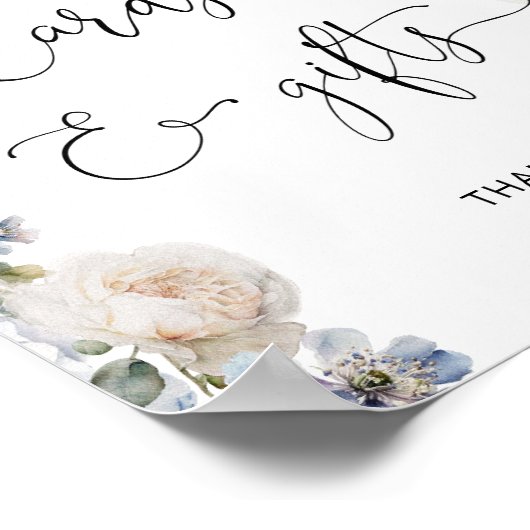 ほこりっぽいエレガント青い花のカードとギフト ポスター (角)