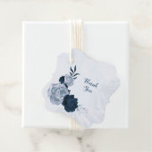 ほこりっぽいエレガント青い花ネイビーブルーメッセージカード フェイバータグ (インサイチュ)