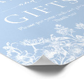 ほこりっぽいエレガント青い野花のカードとギフトのサイン ポスター (角)