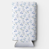 ほこりっぽいエレガント青い野草 スリム缶クーラー (裏面)