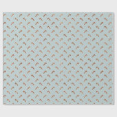 ほこりっぽいエレガント青い金ゴールドホイルかわいいキャンディーケーン ラッピングペーパー (フラット)