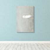 ほこりっぽいエレガント青の白い花 キャンバスプリント (インサイチュ (ウッドフロア))