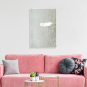 ほこりっぽいエレガント青の白い花 キャンバスプリント (インサイチュ (リビング))