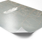 ほこりっぽいエレガント青の白い花 フォトプリント (角)