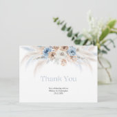 ほこりっぽいエレガント青バラ乾燥した花アーチ サンキューカード (スタンド正面)