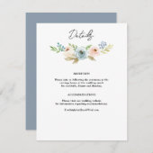 ほこりっぽいエレガント青結婚フローラ素朴のエンクロージャ エンクロージャーカード (正面/裏面)