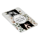 ほこりっぽいオリーブとピンクの水の色のフローラ日付を保存 マグネット (右側)