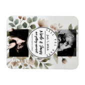 ほこりっぽいオリーブとピンクの水の色のフローラ日付を保存 マグネット (横)