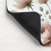 ほこりっぽいオリーブとピンクの水色のモダンフローラ マウスパッド (コーナー)