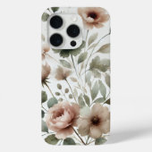 ほこりっぽいオリーブとピンクの水色のモダンフローラ Case-Mate iPhoneケース (裏面)