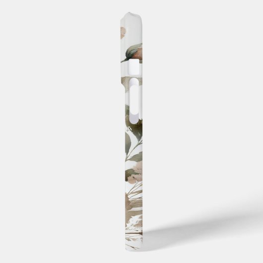 ほこりっぽいオリーブとピンクの水色のモダンフローラ Case-Mate iPhoneケース (裏面 / 左)