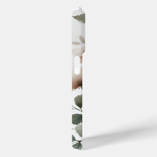 ほこりっぽいオリーブとピンクの水色のモダンフローラ Case-Mate iPhoneケース (裏面 / 右)