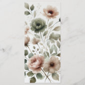 ほこりっぽいオリーブピンク&金ゴールド水彩フローラメニュー メニュー (裏面)