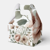 ほこりっぽいオリーブ&ピンクウォーターカラー結婚フローラ フェイバーボックス (裏面サイド)