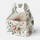 ほこりっぽいオリーブ&ピンクウォーターカラー結婚フローラ フェイバーボックス (正面サイド)