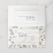 ほこりっぽいオリーブ&ピンクウォーターカラー結婚フローラ プレイスカード (外部開封)