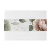 ほこりっぽいオリーブ&ピンクウォーターカラー結婚フローラ 招待状ベリーバンド (裏面例)