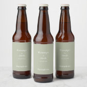ほこりっぽいカジュアル緑の手ミニマル跡 ビールラベル (ボトル)