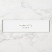 ほこりっぽいカジュアル緑の手書きウォーターボトルラベル ペットボトルラベル (シングルラベル)