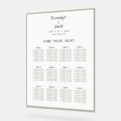 ほこりっぽいカジュアル緑の手書き座席表 アクリルサイン (傾斜)