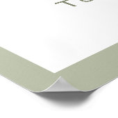 ほこりっぽいカジュアル緑の手書き結婚歓迎 ポスター (角)