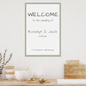 ほこりっぽいカジュアル緑の手書き結婚歓迎 ポスター (キッチン)