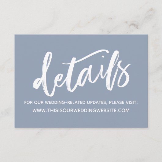 ほこりっぽいカジュアル青い手結婚跡の詳細 エンクロージャーカード (正面)