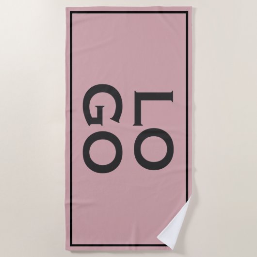 ほこりっぽいカスタムピンクのフレームにロゴを付ける ビーチタオル (正面)