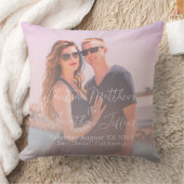 ほこりっぽいカスタムピンクグリーンの写真結婚写真 クッション (ブランケット)