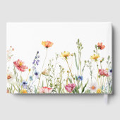 ほこりっぽいカラフル青素朴野結婚花の ゲストブック (裏面)