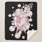 ほこりっぽいガーリーバラグレーのバレーボールとスター シェルパブランケット (正面)