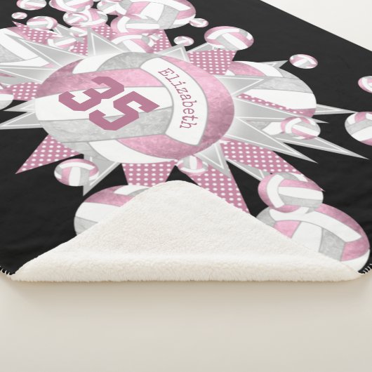 ほこりっぽいガーリーバラグレーのバレーボールとスター シェルパブランケット (3/4)