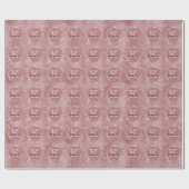 ほこりっぽいガーリーバラ金ゴールドキュートスパークルモノグラム名 ラッピングペーパー (フラット)