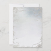 ほこりっぽいグラデーションブルーフロステッドシルバーフォイルシック結婚ズ 招待状 (裏面)