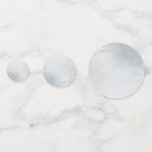 ほこりっぽいグラデーション青い曇り銀のモノグラム コンフェッティ (裏面)