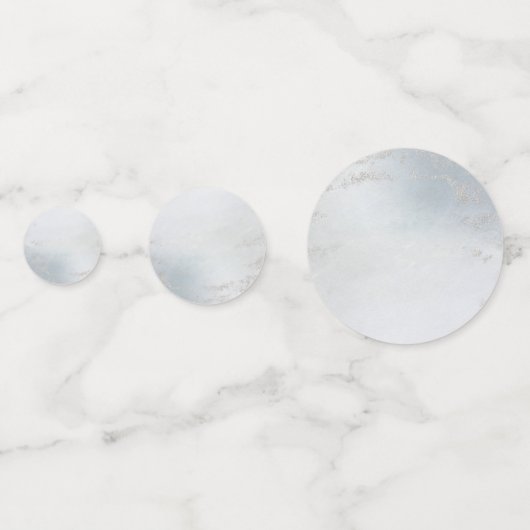 ほこりっぽいグラデーション青い曇り銀のモノグラム コンフェッティ (裏面)