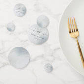 ほこりっぽいグラデーション青い曇り銀のモノグラム コンフェッティ (グループ)