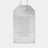 ほこりっぽいグラデーション青つや消しブライダル表示シャワー ギフトタグ (裏面)