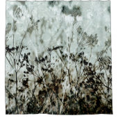 ほこりっぽいグリーンダークブラウン植物性クイーンアンフローラ シャワーカーテン (正面)