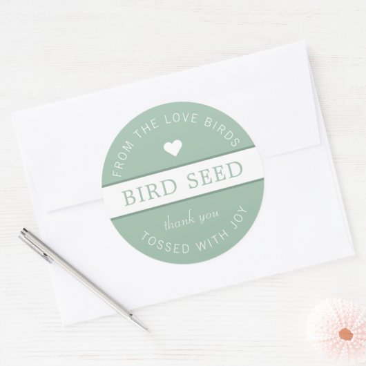 ほこりっぽいグリーンバードシードトス結婚式の引き出物 ラウンドシール (封筒)