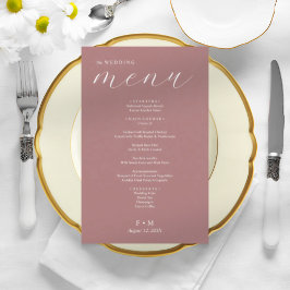 ほこりっぽいシンプルバラ書道エレガントなウェディングメニュー