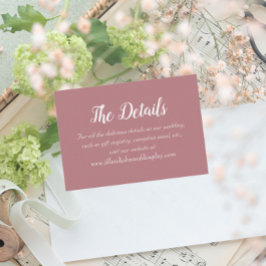 ほこりっぽいシンプルバラ結婚スタイル詳細 エンクロージャーカード