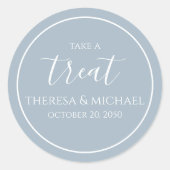 ほこりっぽいスタイリッシュブルーシンプルの書道を楽しむ ラウンドシール (正面)