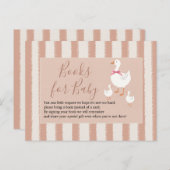 ほこりっぽいストライプのピンクの小さなガチョウのベビー ポストカード (正面/裏面)